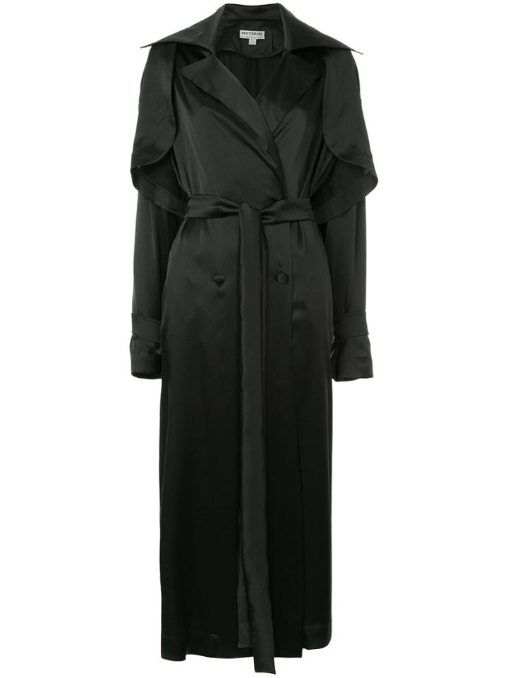 Materiel Belted Long Jacket - Black
