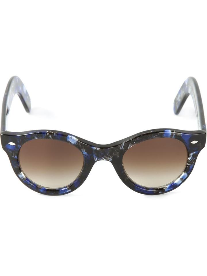 Cutler & Gross Round Frame Printed Sunglasses