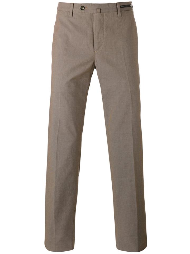 Pt01 - Tailored Trousers - Men - Cotton/spandex/elastane - 50, Brown, Cotton/spandex/elastane