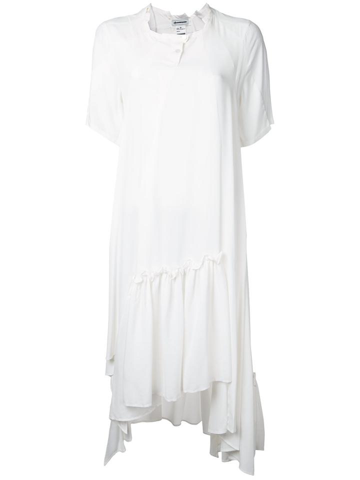 Anrealage - Rayon Tuck Dress - Women - Rayon - 38, Women's, White, Rayon