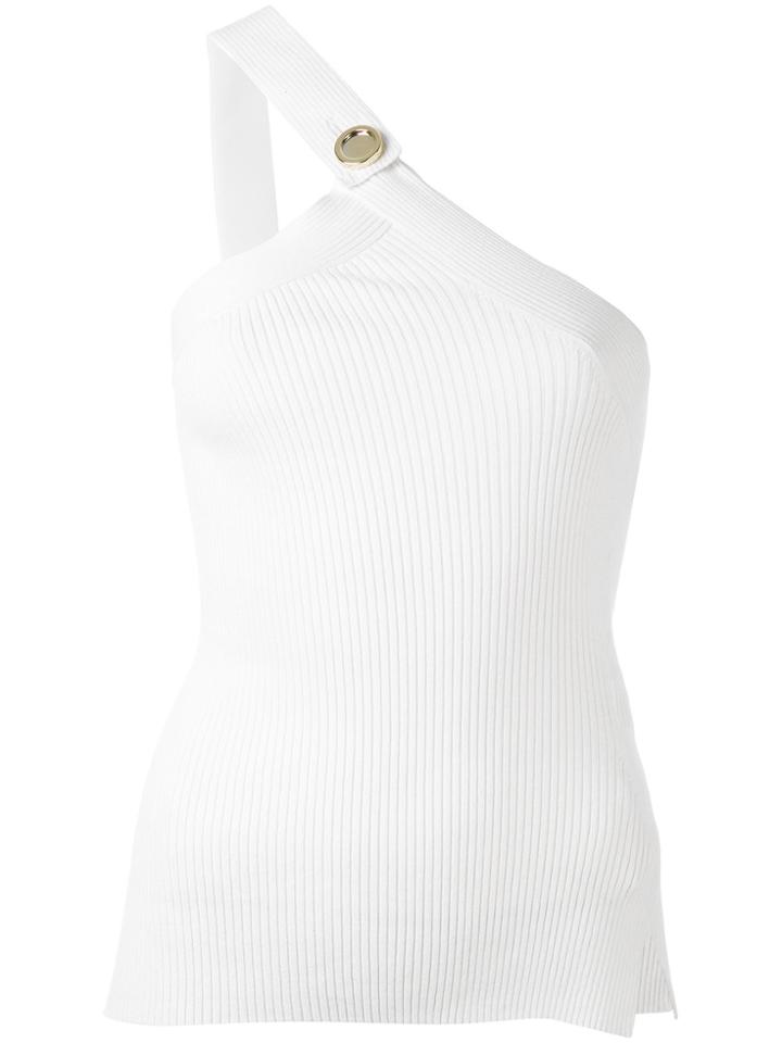Each X Other Ribbed Knit One Shoulder Top - White