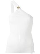 Each X Other Ribbed Knit One Shoulder Top - White