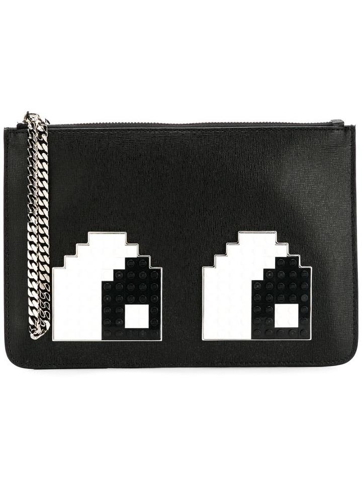 Les Petits Joueurs 'eyes' Clutch, Women's, Leather/metal/pvc