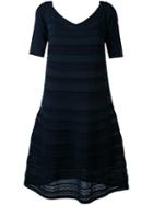 D.exterior - Embroidered Flared Dress - Women - Cotton/polyamide/polyester/viscose - M, Blue, Cotton/polyamide/polyester/viscose