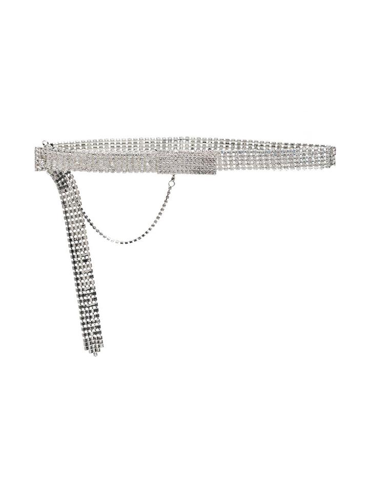 Alessandra Rich Metallic Erika Swarovski Crystal Embellished Belt