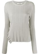 Derek Lam 10 Crosby Leta Ribbed Ruffle Jumper - Silver