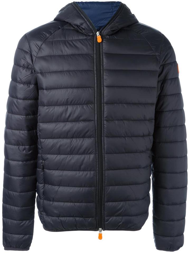 Save The Duck Hooded Padded Jacket, Men's, Size: Large, Black, Nylon/polyester