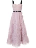 Marchesa Notte Embellished Tulle Gown - Pink & Purple