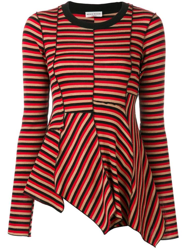 Sonia Rykiel Asymmetric Striped Jumper - Black