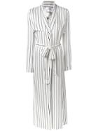 Galvan Long Striped Coat - White