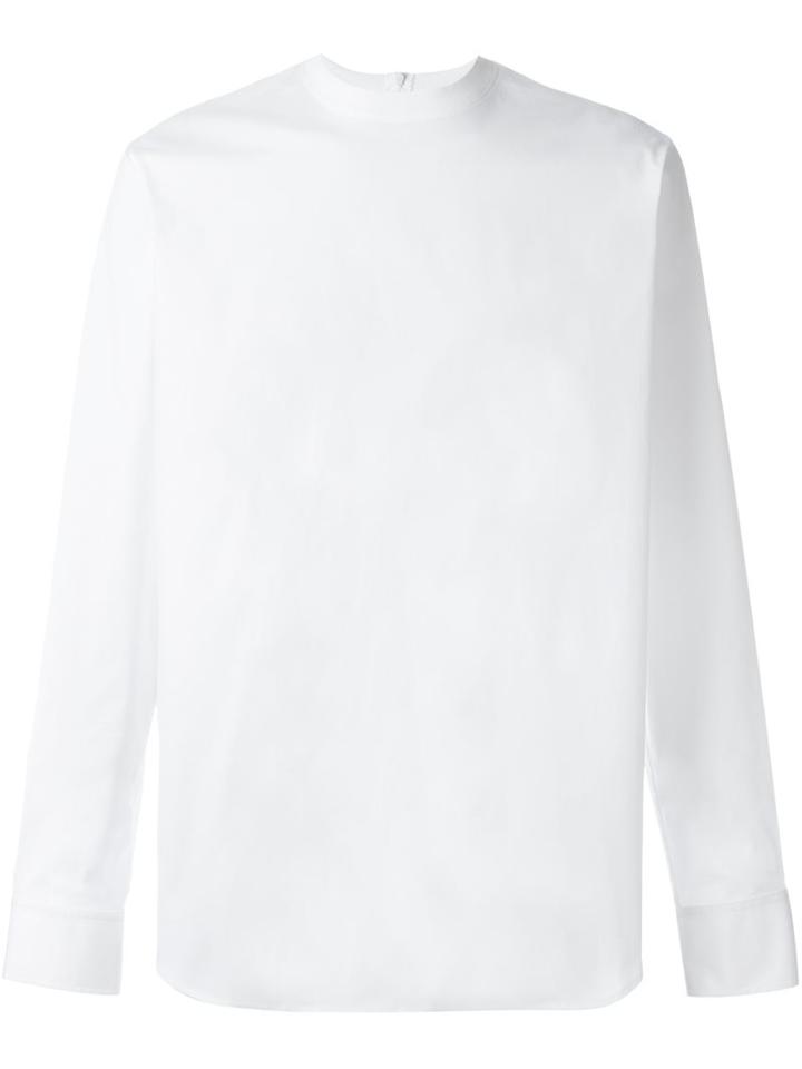 Dsquared2 Pullover Design Shirt, Men's, Size: 46, White, Cotton/spandex/elastane