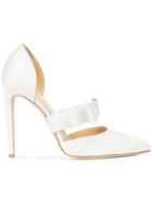 Chloe Gosselin Pointe Toe Bow Pumps - White