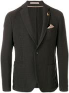Paoloni Patterned Blazer With Pocket Square - Blue