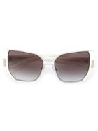Prada Eyewear Oversized Gradient Sunglasses - White
