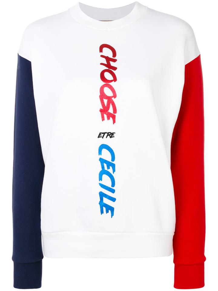 Être Cécile - Colour Block Sweatshirt - Women - Cotton - M, White, Cotton