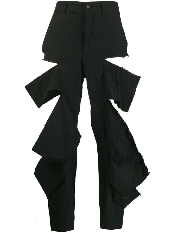 Comme Des Garçons Distressed Cropped Trousers - Black