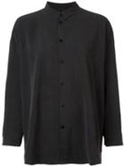 Toogood Mandarin Collar Shirt, Women's, Size: 2, Black, Silk