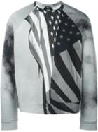 No21 Flag Print Sweatshirt, Men's, Size: Large, Grey, Cotton