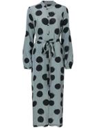 Uma Wang Polka Dot Tie Waist Shirt Dress - Blue