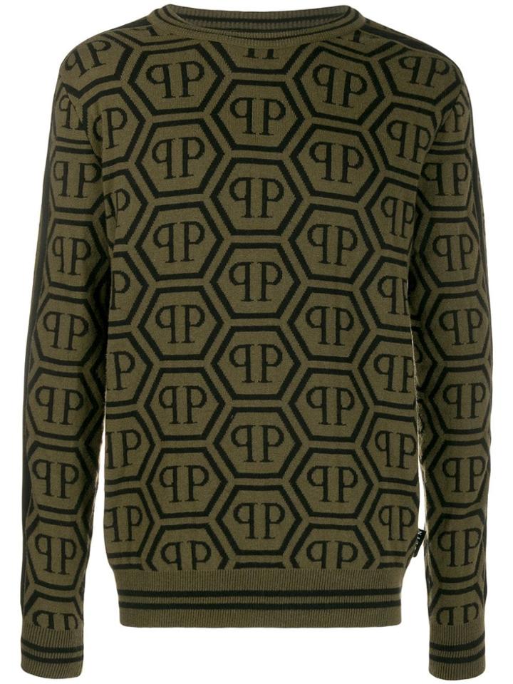 Philipp Plein All Over Pp Sweatshirt - Green