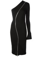Givenchy Zip Asymmetric Dress, Women's, Size: 36, Black, Silk/spandex/elastane/acetate/viscose