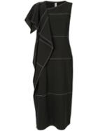 Symetria Descend Ruffled Dress - Black