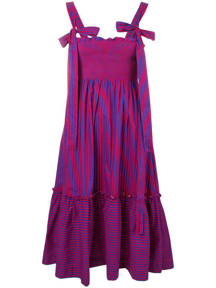 P.a.r.o.s.h. Striped Midi Dress - Red