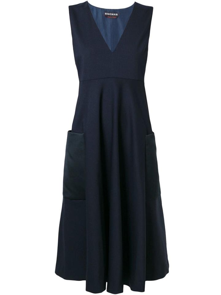 Rochas Patch Pocket Dress - Blue