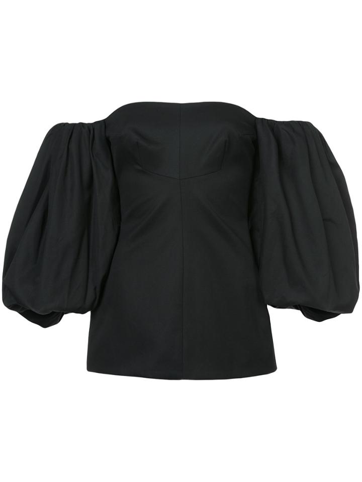 Ellery Puff Sleeves Off The Shoulder Blouse - Black