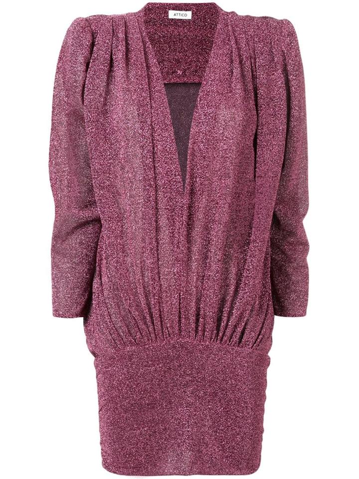 Attico Metallic Fitted Dress - Pink
