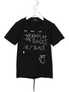 Lost And Found Kids Bad Cat Print T-shirt, Boy's, Size: 8 Yrs, Black