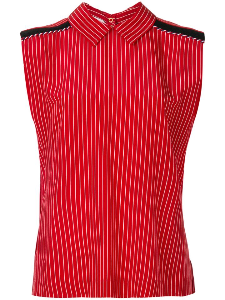 Philosophy Di Lorenzo Serafini Striped Sleeveless Shirt - Red