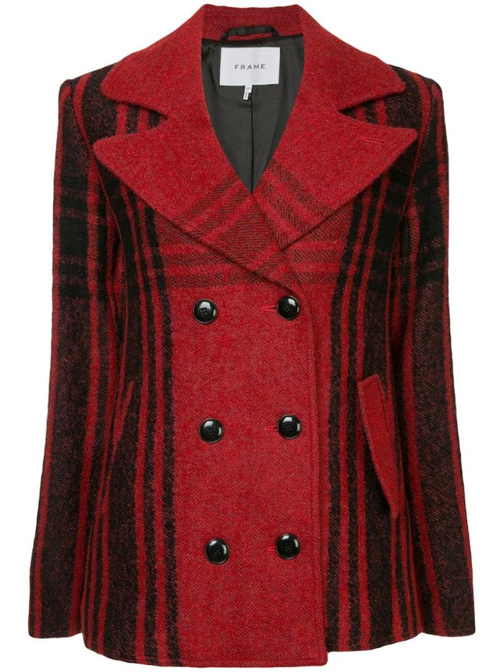 Frame Denim Buffalo Check Peacoat - Red
