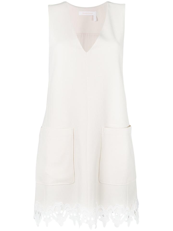 See By Chloé Embroidered V-neck Dress - Nude & Neutrals