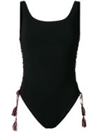 Anjuna Lace-up Detail Swimsuit - Black