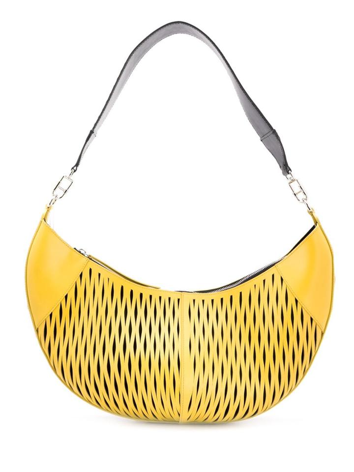 Sonia Rykiel Laser-cut Shoulder Bag - Yellow