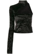 Off-white - Asymmetrical One-shoulder Top - Women - Polyester/spandex/elastane - 46, Black, Polyester/spandex/elastane