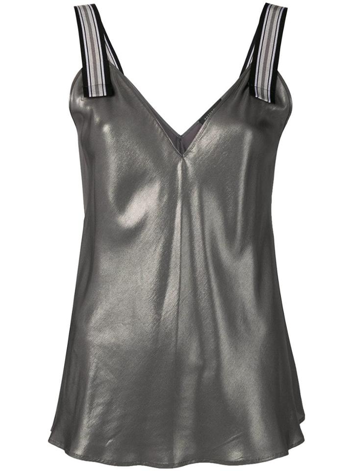 Antonelli Striped Straps Top - Grey