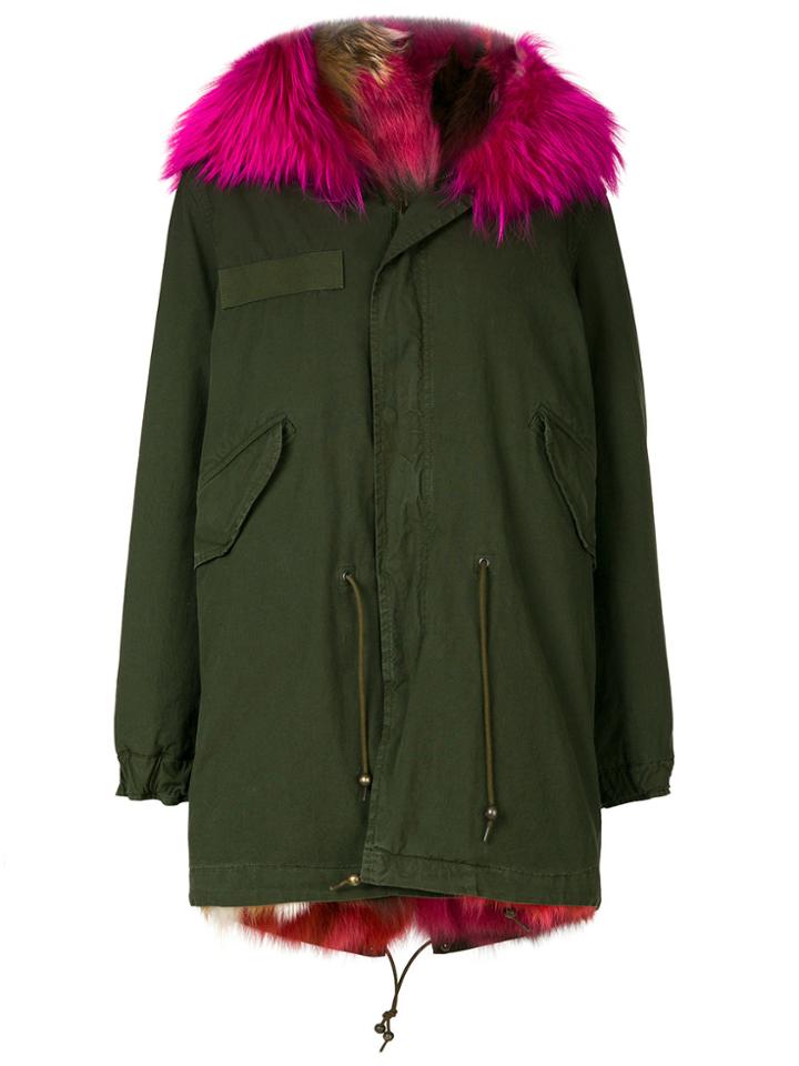 Mr & Mrs Italy Short Fur Lined Parka Coat - Green