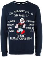 +people Popeye Print Sweatshirt, Men's, Size: Xl, Blue, Cotton
