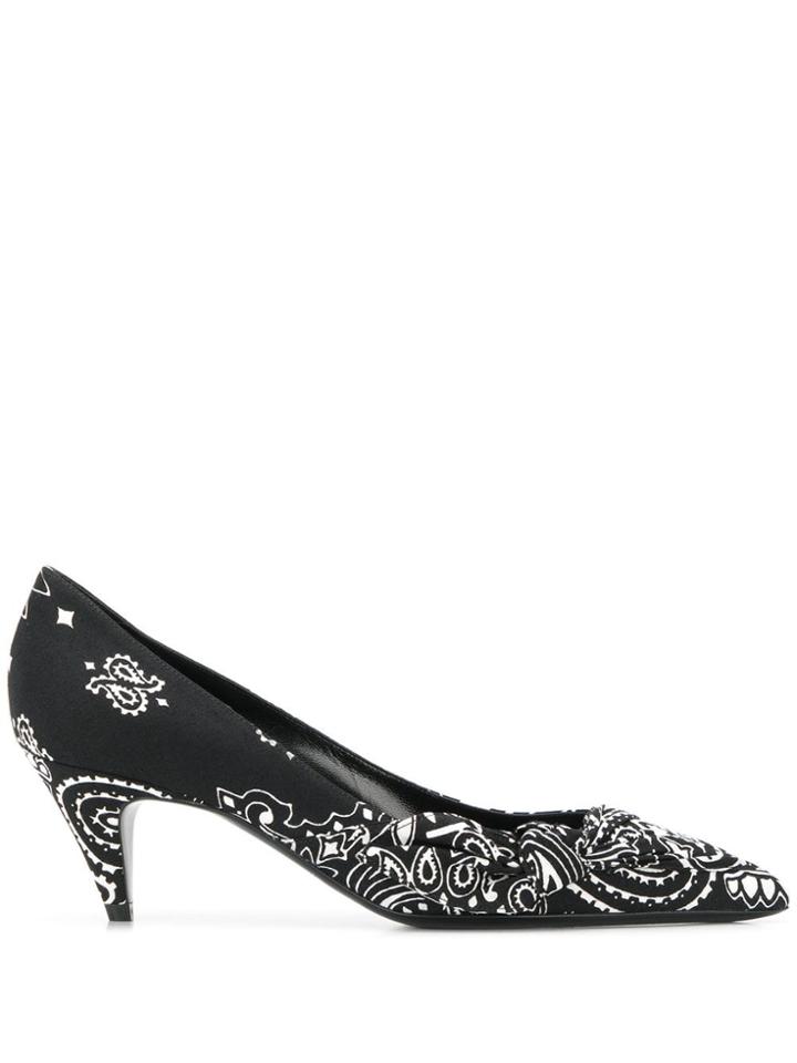 Saint Laurent Bandana Print Pumps - Black
