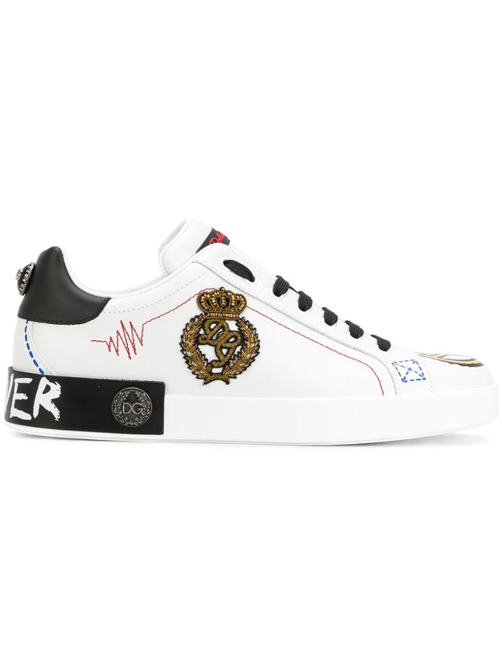 Dolce & Gabbana Appliqués Sneakers - White