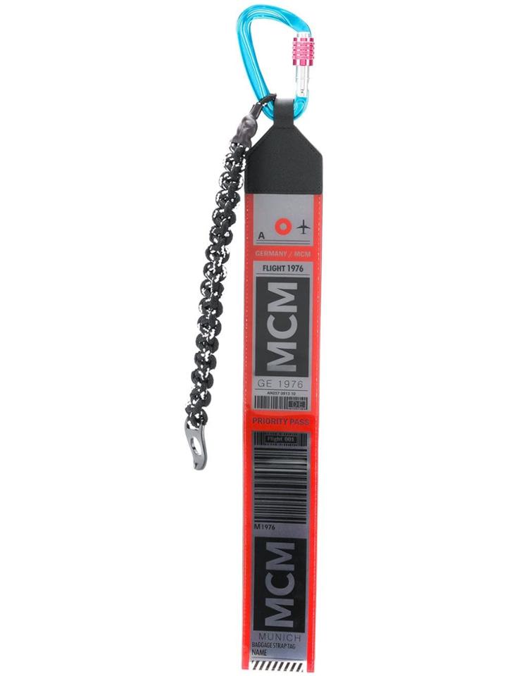 Mcm Raymond Luggage Tag Keychain - Red
