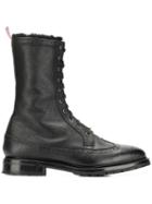 Thom Browne Shearling Lining Longwing Boot - Black