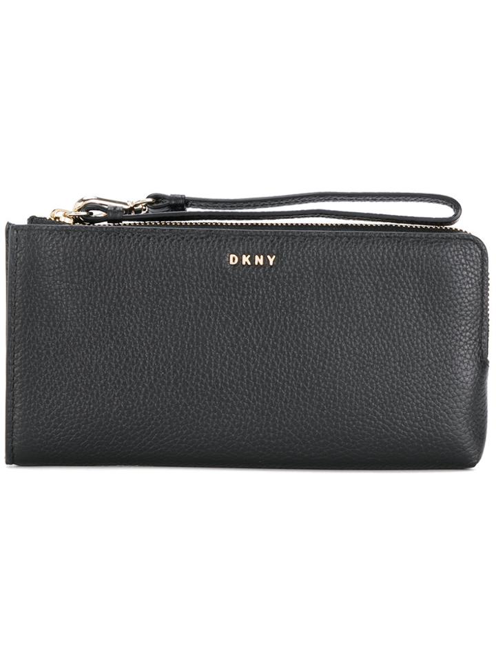 Dkny Wrist-strap Zipped Wallet - Black