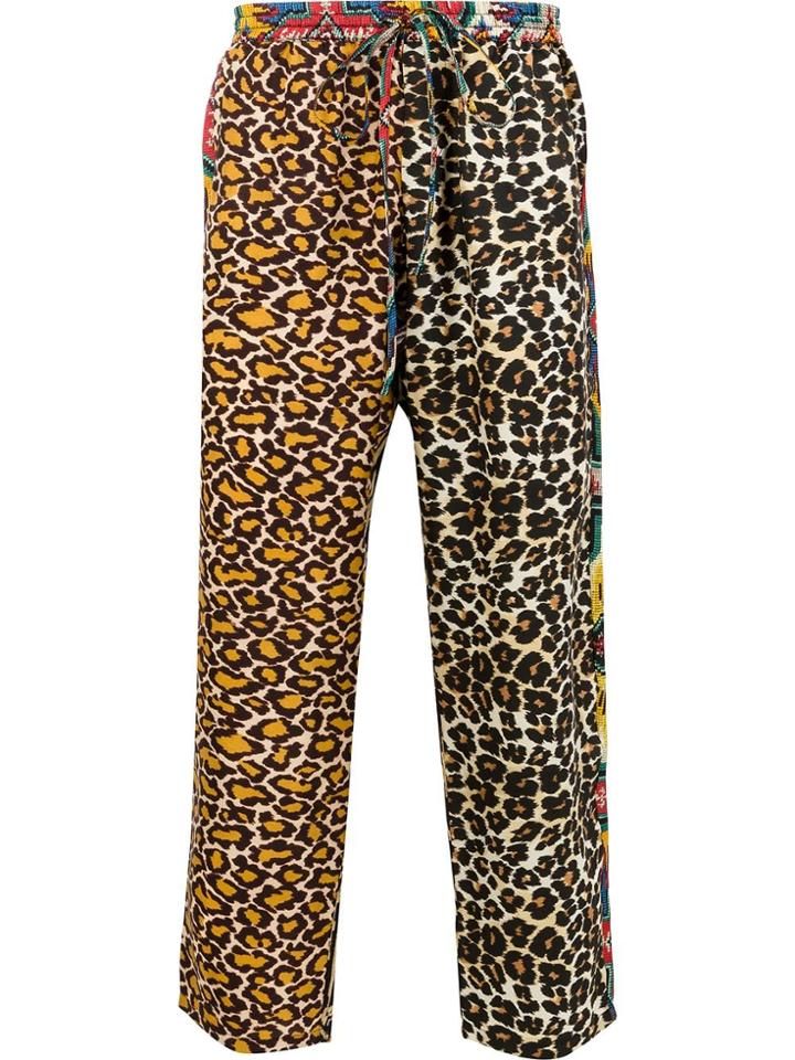Pierre-louis Mascia Panelled Leopard Print Trousers - Multicolour