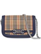 Burberry The 1983 Check Link Bag With Leather Trim - Neutrals