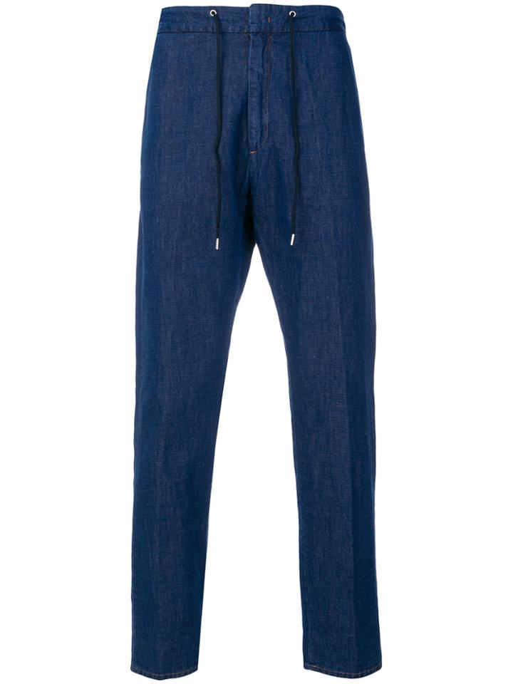 Department 5 Drawstring Straight Leg Jeans - Blue