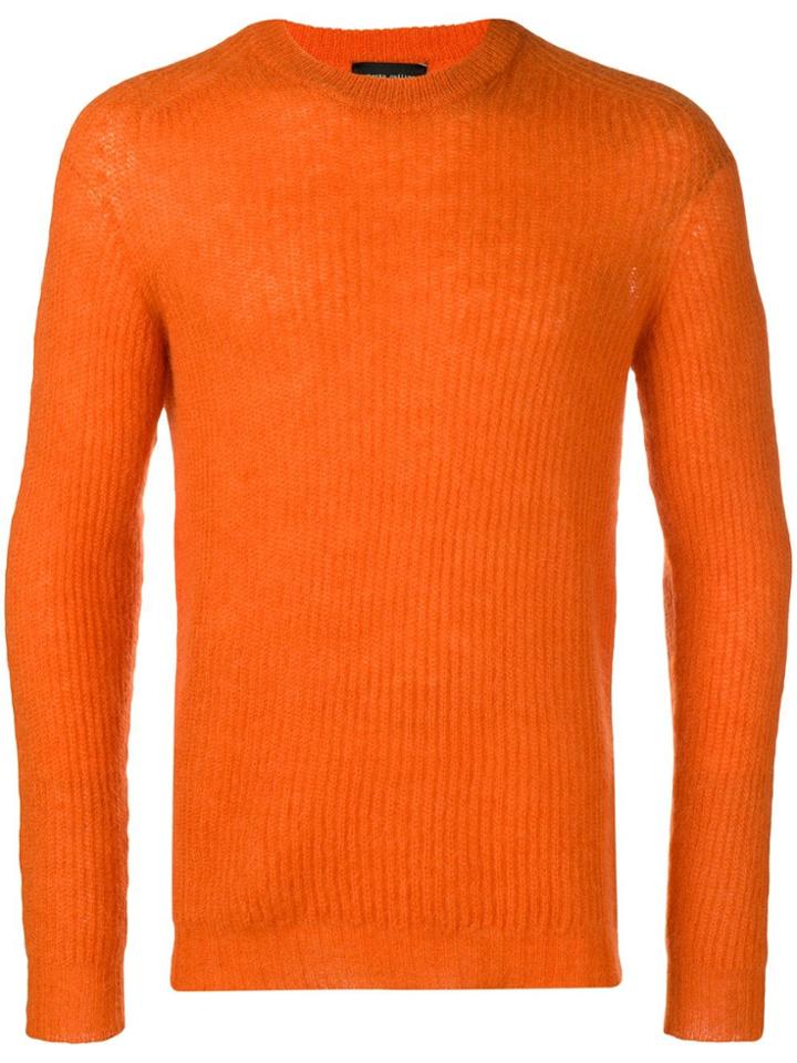 Roberto Collina Long-sleeve Fitted Sweater - Orange