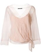 Alberta Ferretti Wrap Style Ballerina Blouse - Pink